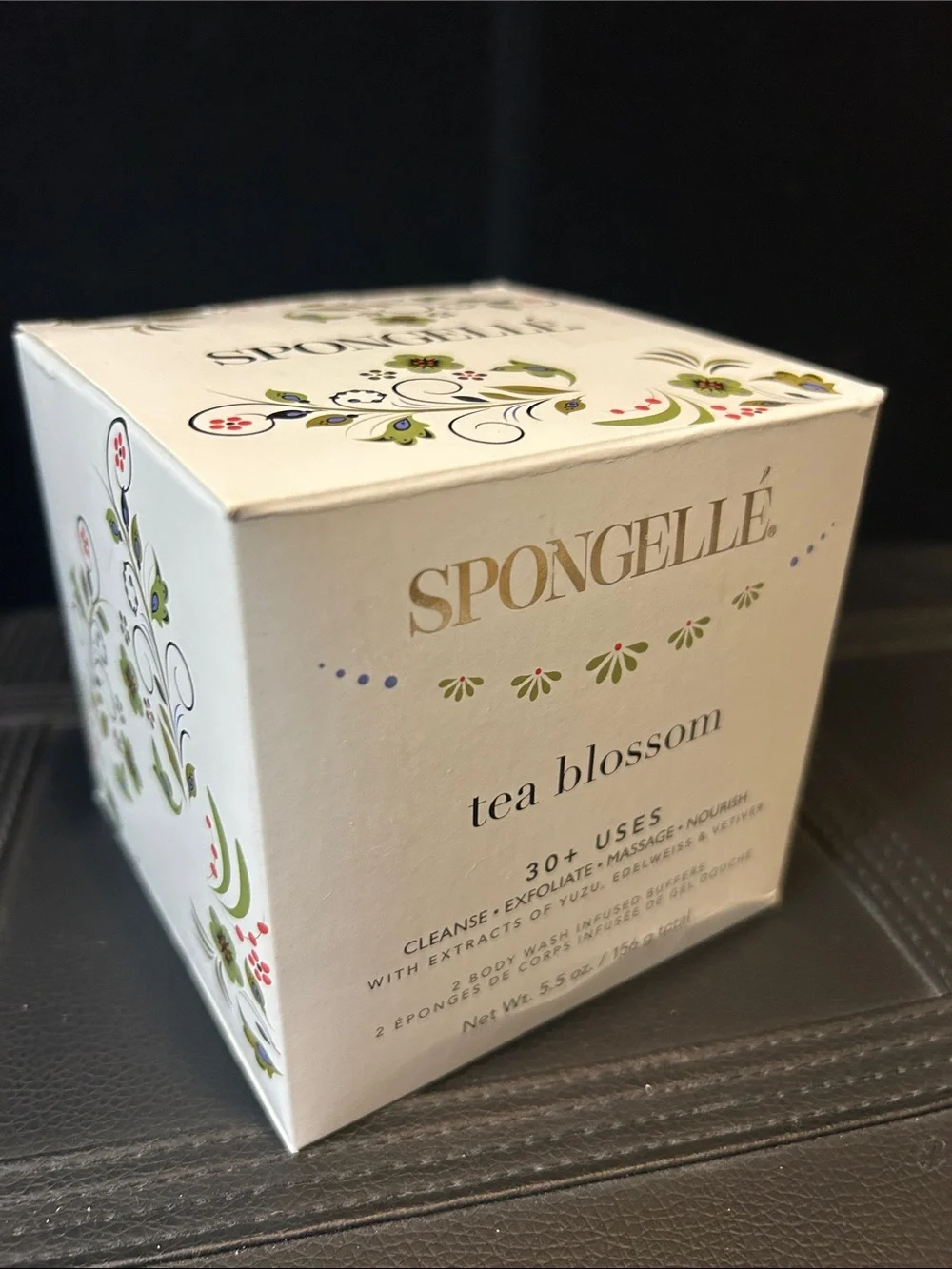 Spongelle tea blossom 30+ uses, 2 pack body wash buffer